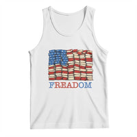 Freedom to Read Books Freadom Tank Top USA Flag Patriotic Library Book Lover