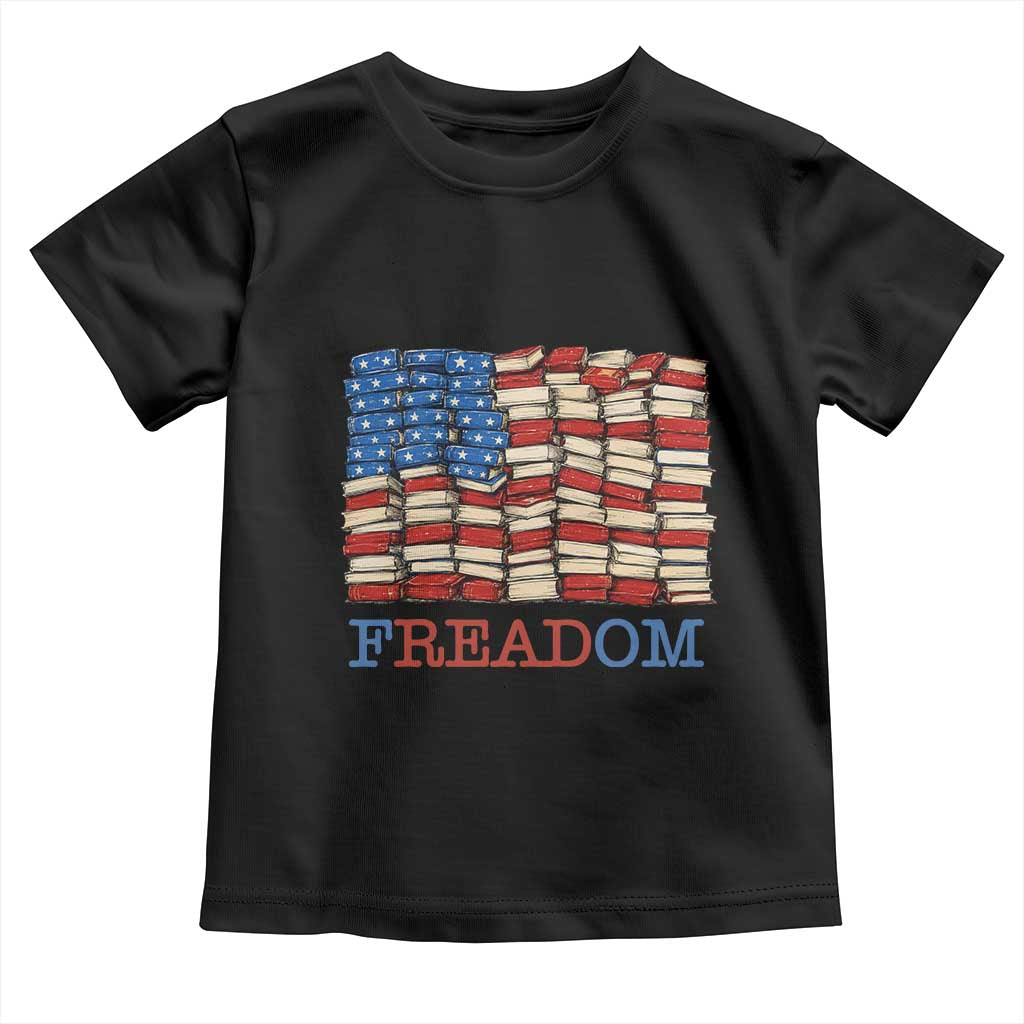 Freedom to Read Books Freadom Toddler T Shirt USA Flag Patriotic Library Book Lover