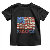 Freedom to Read Books Freadom Toddler T Shirt USA Flag Patriotic Library Book Lover