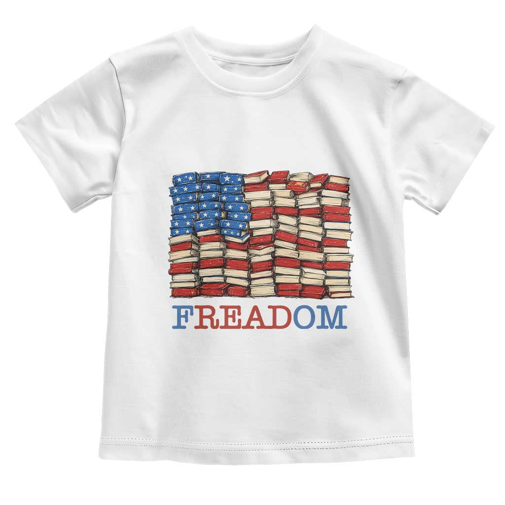 Freedom to Read Books Freadom Toddler T Shirt USA Flag Patriotic Library Book Lover
