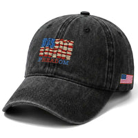 Freedom to Read Books Freadom Washed Cotton Baseball Cap USA Flag Patriotic Library Book Lover