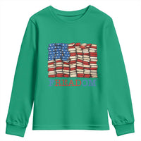 Freedom to Read Books Freadom Youth Sweatshirt USA Flag Patriotic Library Book Lover