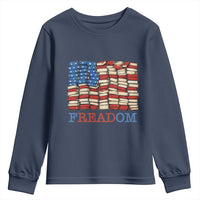 Freedom to Read Books Freadom Youth Sweatshirt USA Flag Patriotic Library Book Lover
