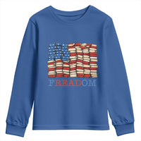 Freedom to Read Books Freadom Youth Sweatshirt USA Flag Patriotic Library Book Lover