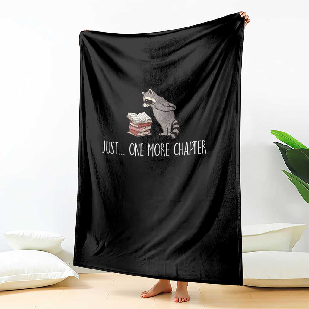 Just One More Chapter Throw Blanket Funny Raccoon Reading Book Lover Gift