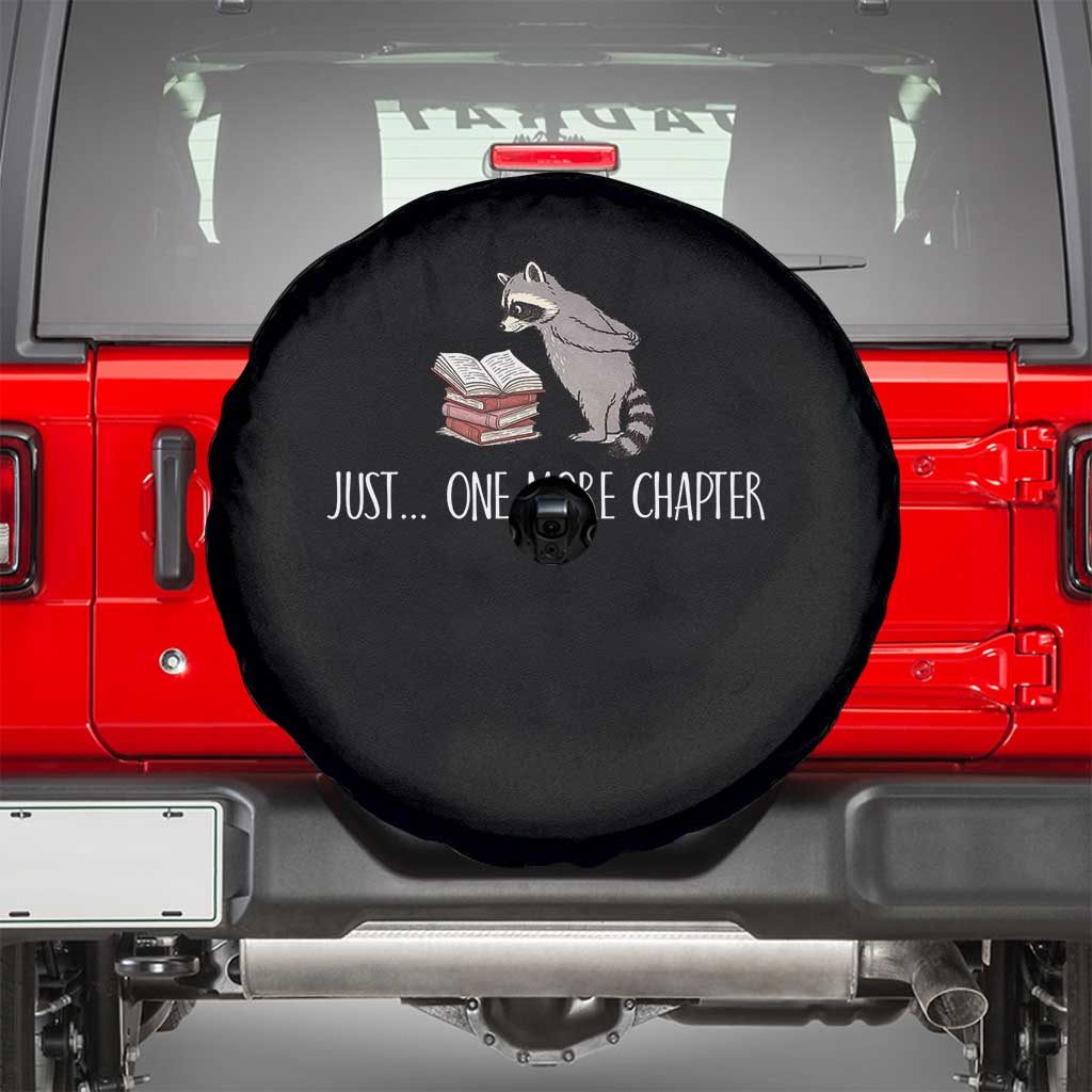 Just One More Chapter Spare Tire Cover Funny Raccoon Reading Book Lover Gift