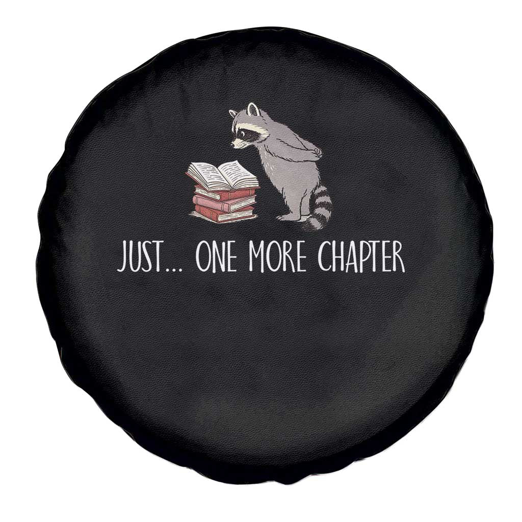 Just One More Chapter Spare Tire Cover Funny Raccoon Reading Book Lover Gift