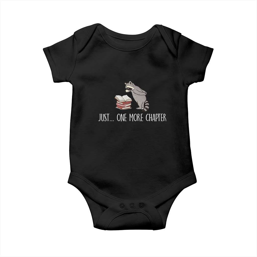 Just One More Chapter Baby Onesie Funny Raccoon Reading Book Lover Gift