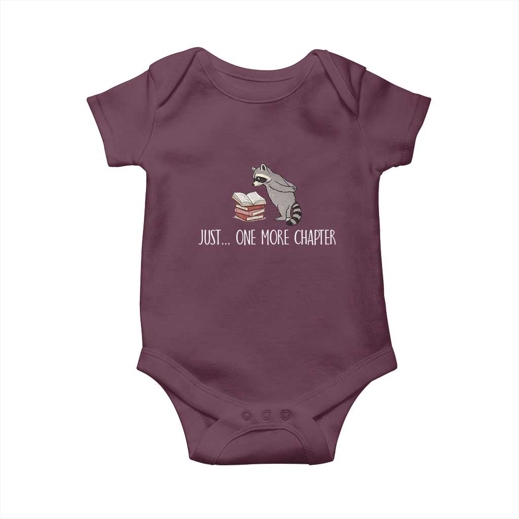 Just One More Chapter Baby Onesie Funny Raccoon Reading Book Lover Gift