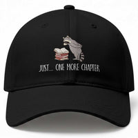 Just One More Chapter Baseball Cap Funny Raccoon Reading Book Lover Gift