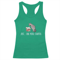 Just One More Chapter Racerback Tank Top Funny Raccoon Reading Book Lover Gift