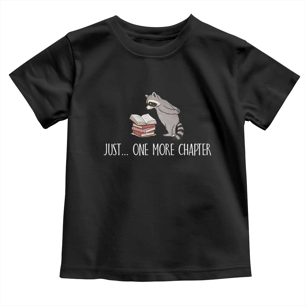 Just One More Chapter Toddler T Shirt Funny Raccoon Reading Book Lover Gift