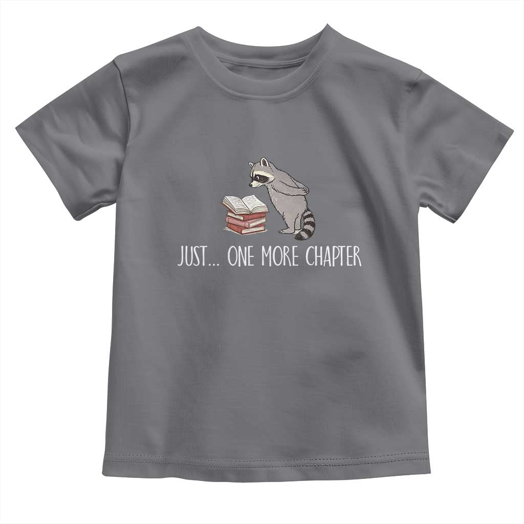 Just One More Chapter Toddler T Shirt Funny Raccoon Reading Book Lover Gift
