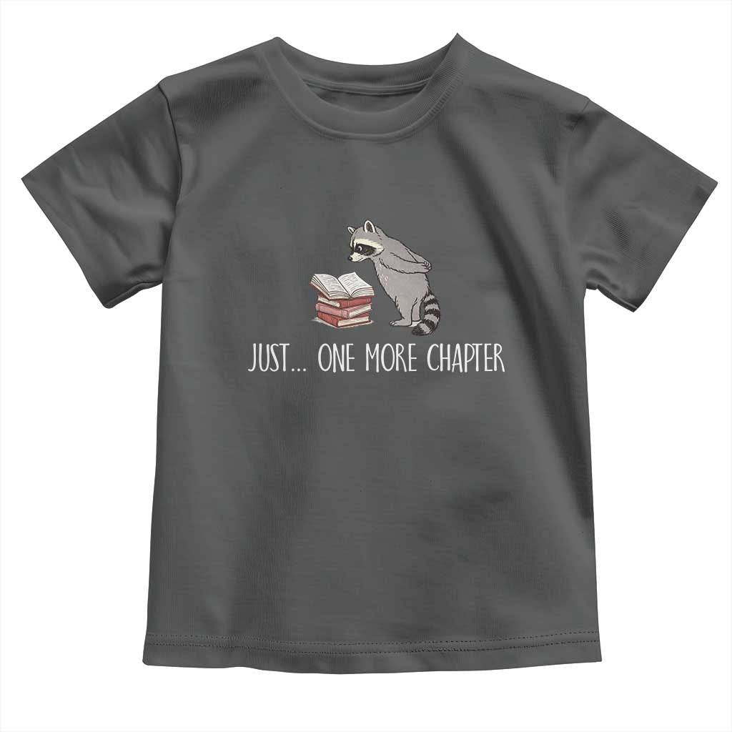 Just One More Chapter Toddler T Shirt Funny Raccoon Reading Book Lover Gift