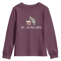 Just One More Chapter Youth Sweatshirt Funny Raccoon Reading Book Lover Gift