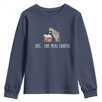 Just One More Chapter Youth Sweatshirt Funny Raccoon Reading Book Lover Gift