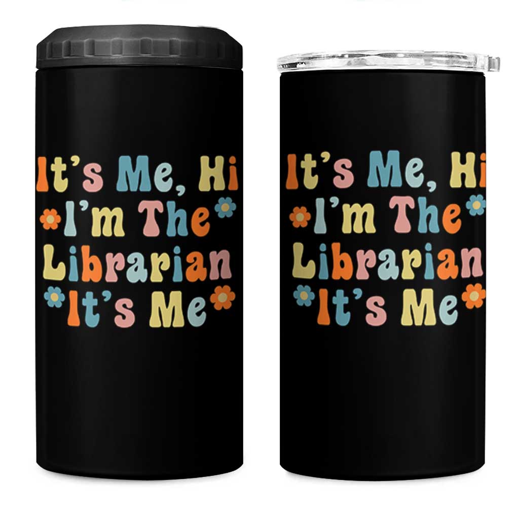 It's Me Hi I'm The Librarian Summer Reading 4 in 1 Can Cooler Tumbler Funny Back to School
