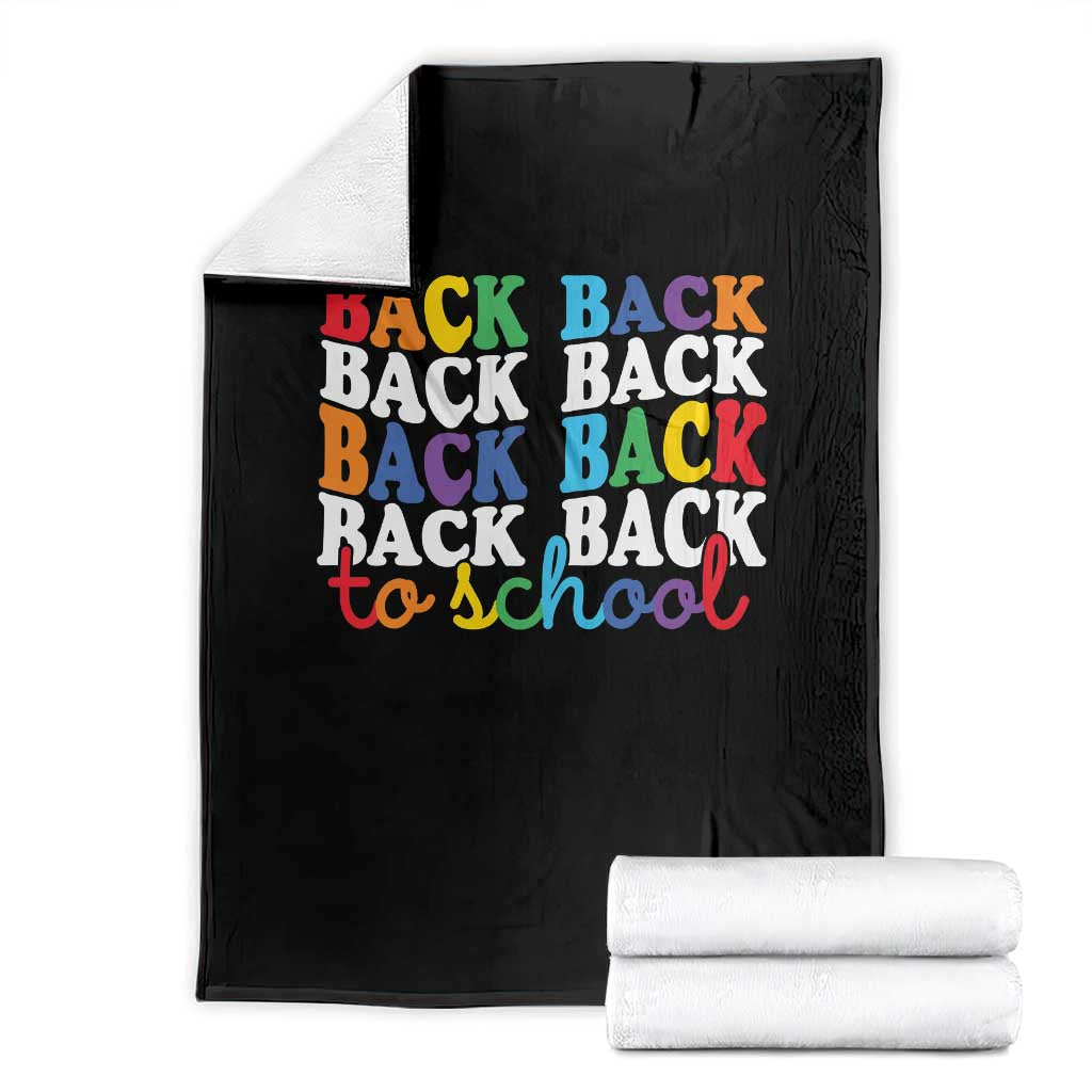 Groovy Back To School Throw Blanket First Day of School Colorful Teacher Student Kids