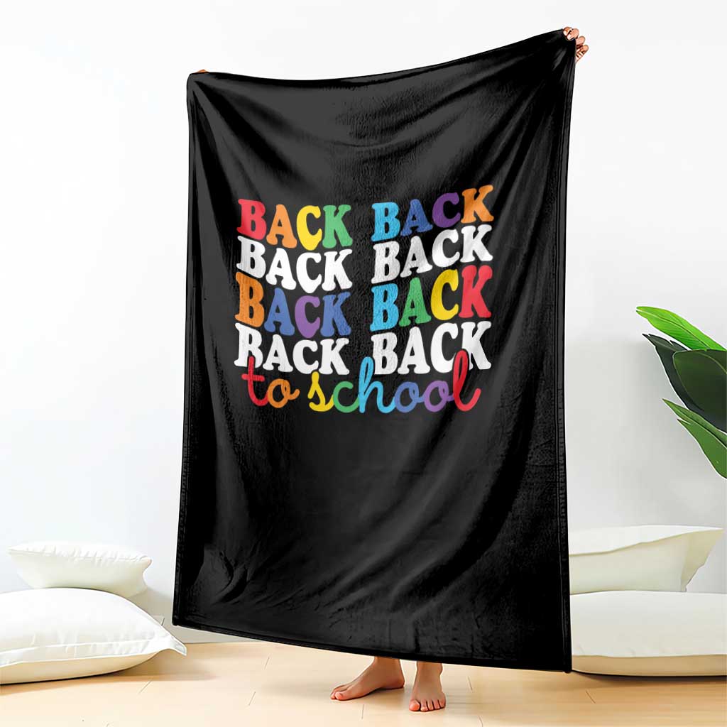 Groovy Back To School Throw Blanket First Day of School Colorful Teacher Student Kids