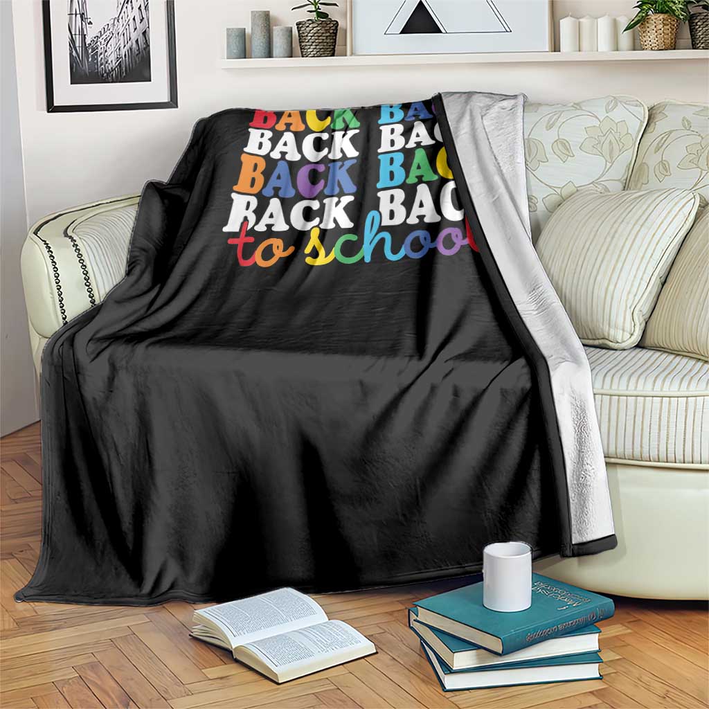 Groovy Back To School Throw Blanket First Day of School Colorful Teacher Student Kids