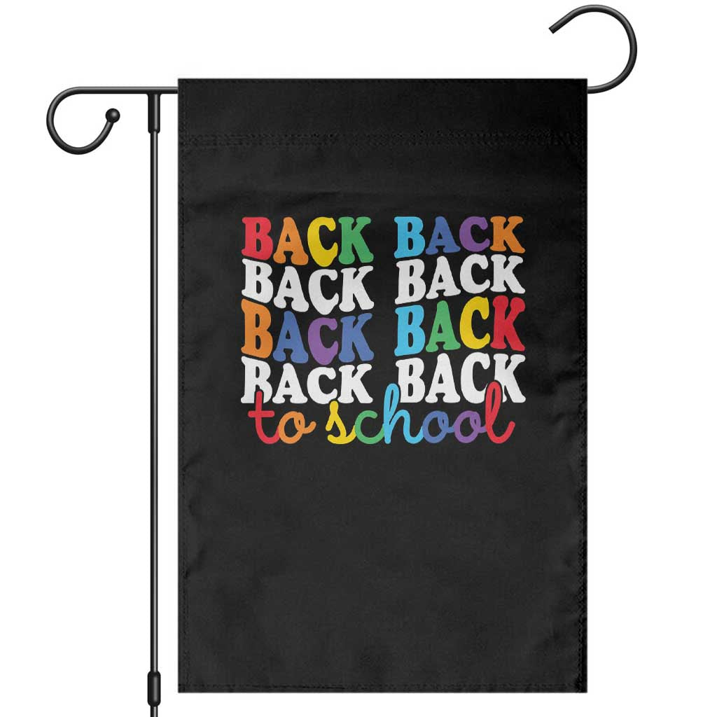 Groovy Back To School Garden Flag First Day of School Colorful Teacher Student Kids