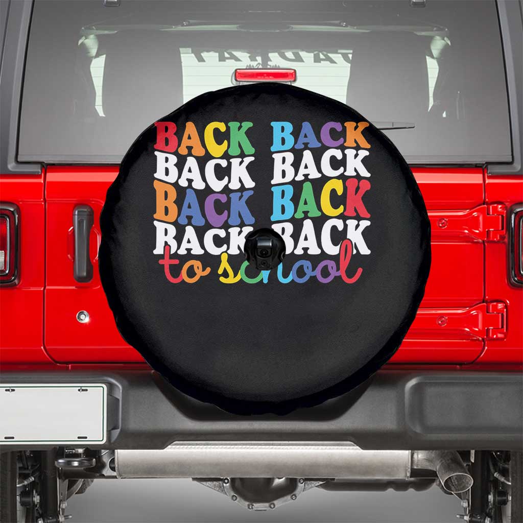 Groovy Back To School Spare Tire Cover First Day of School Colorful Teacher Student Kids