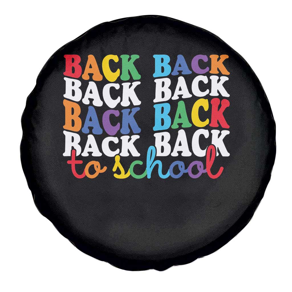 Groovy Back To School Spare Tire Cover First Day of School Colorful Teacher Student Kids