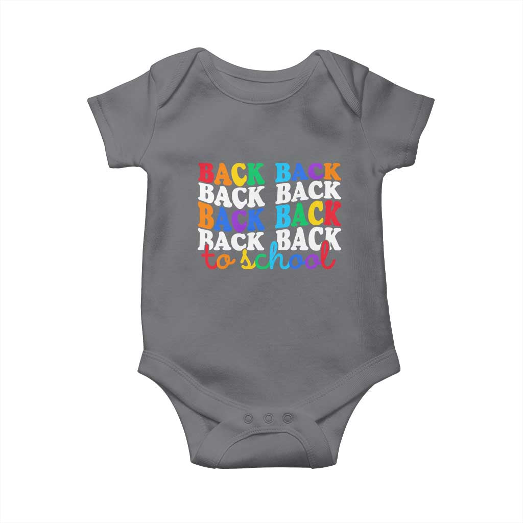 Groovy Back To School Baby Onesie First Day of School Colorful Teacher Student Kids