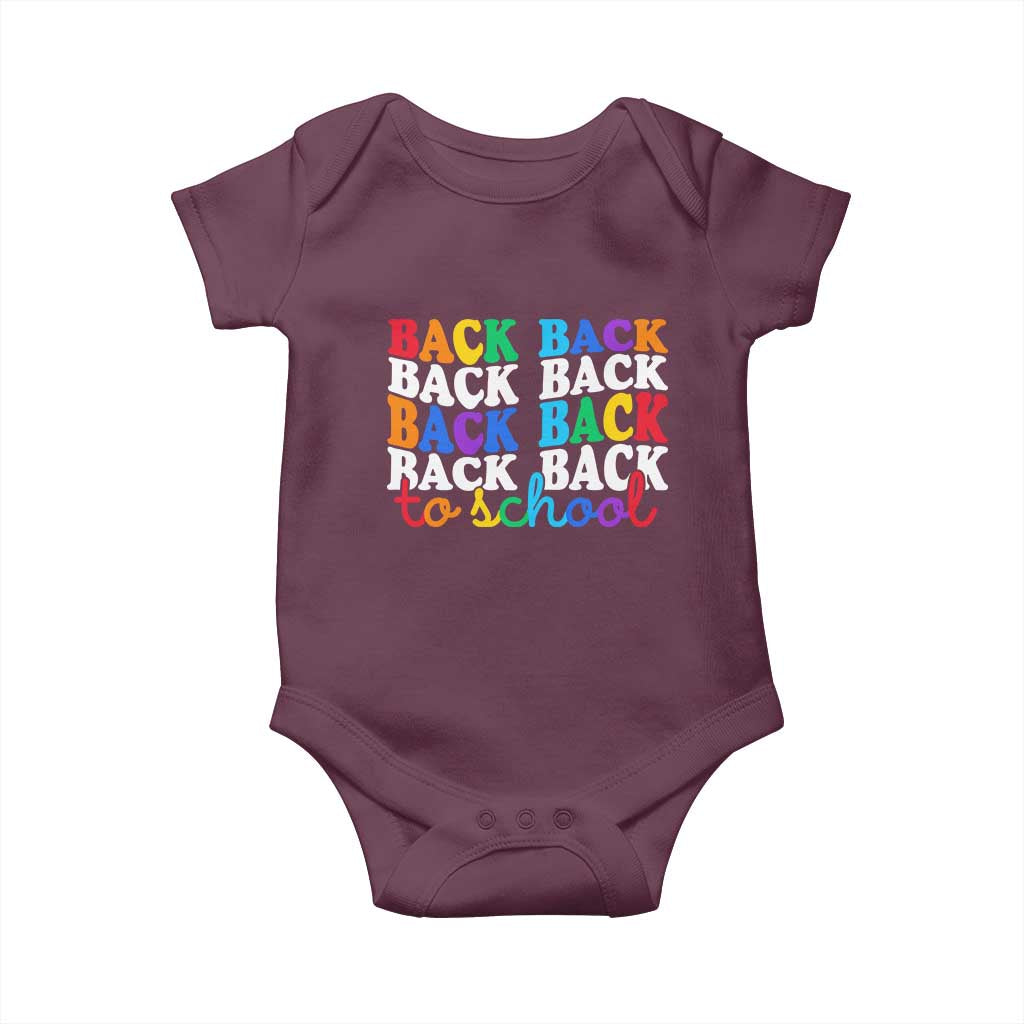 Groovy Back To School Baby Onesie First Day of School Colorful Teacher Student Kids