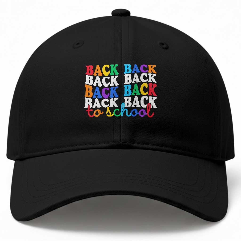 Groovy Back To School Baseball Cap First Day of School Colorful Teacher Student Kids