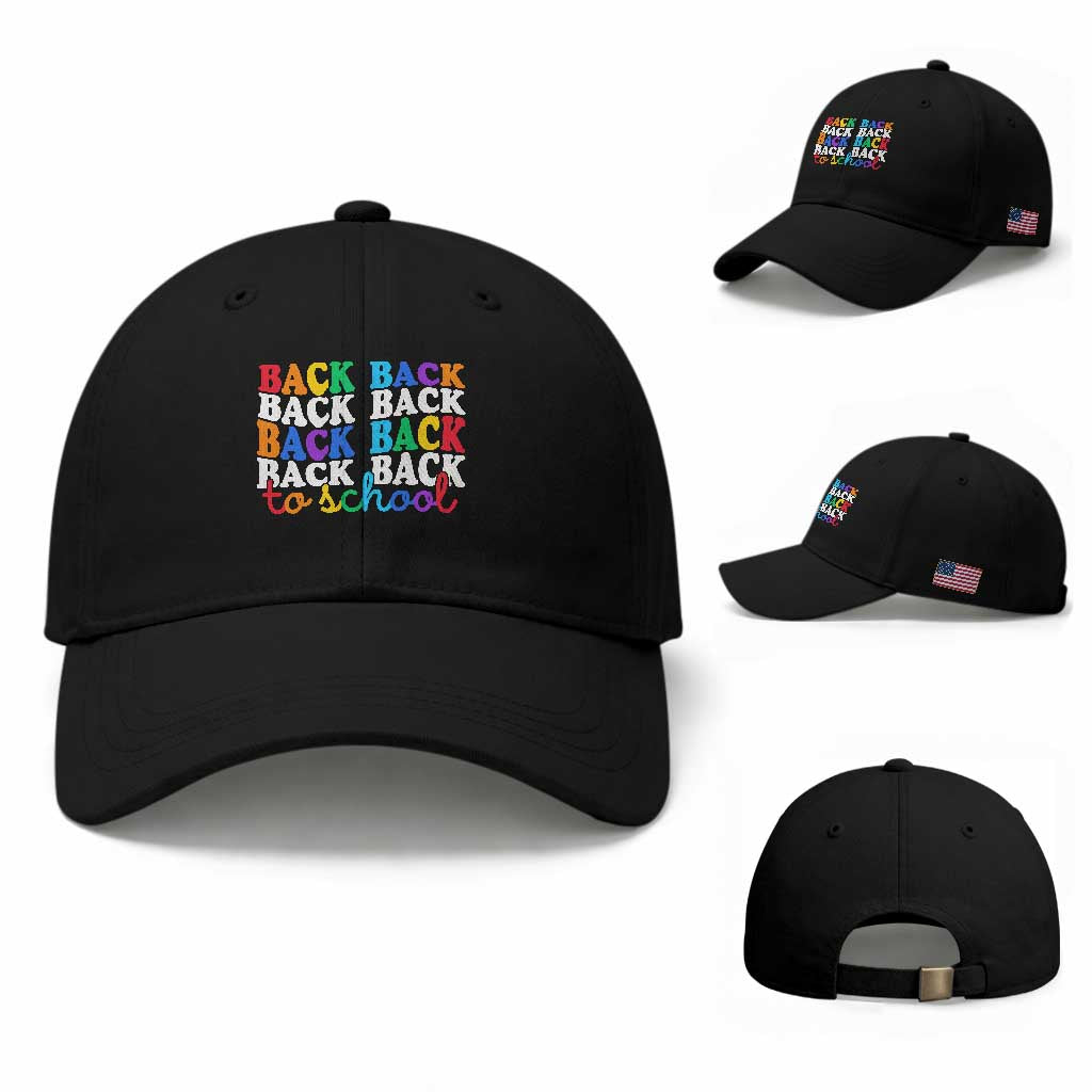 Groovy Back To School Baseball Cap First Day of School Colorful Teacher Student Kids