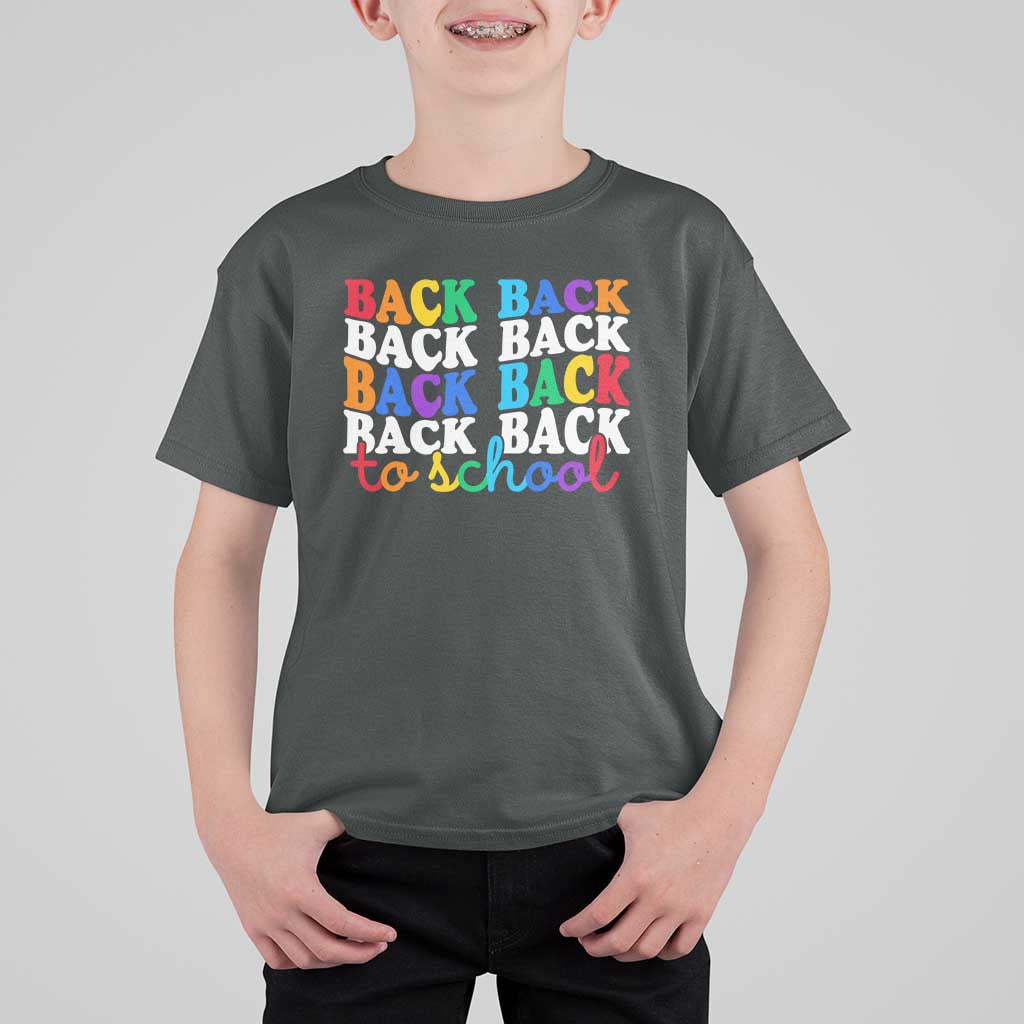 Groovy Back To School T Shirt For Kid First Day of School Colorful Teacher Student Kids
