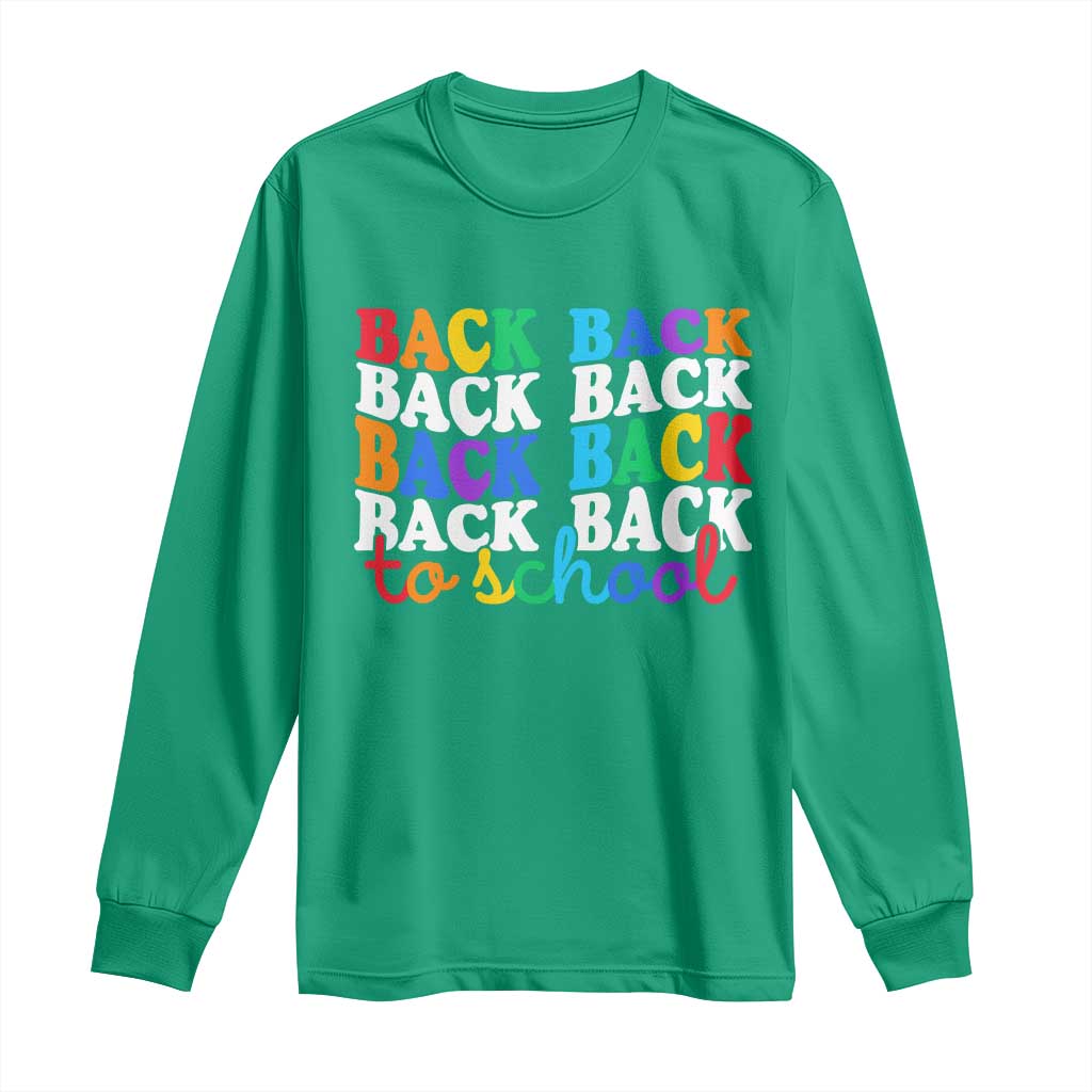 Groovy Back To School Long Sleeve Shirt First Day of School Colorful Teacher Student Kids