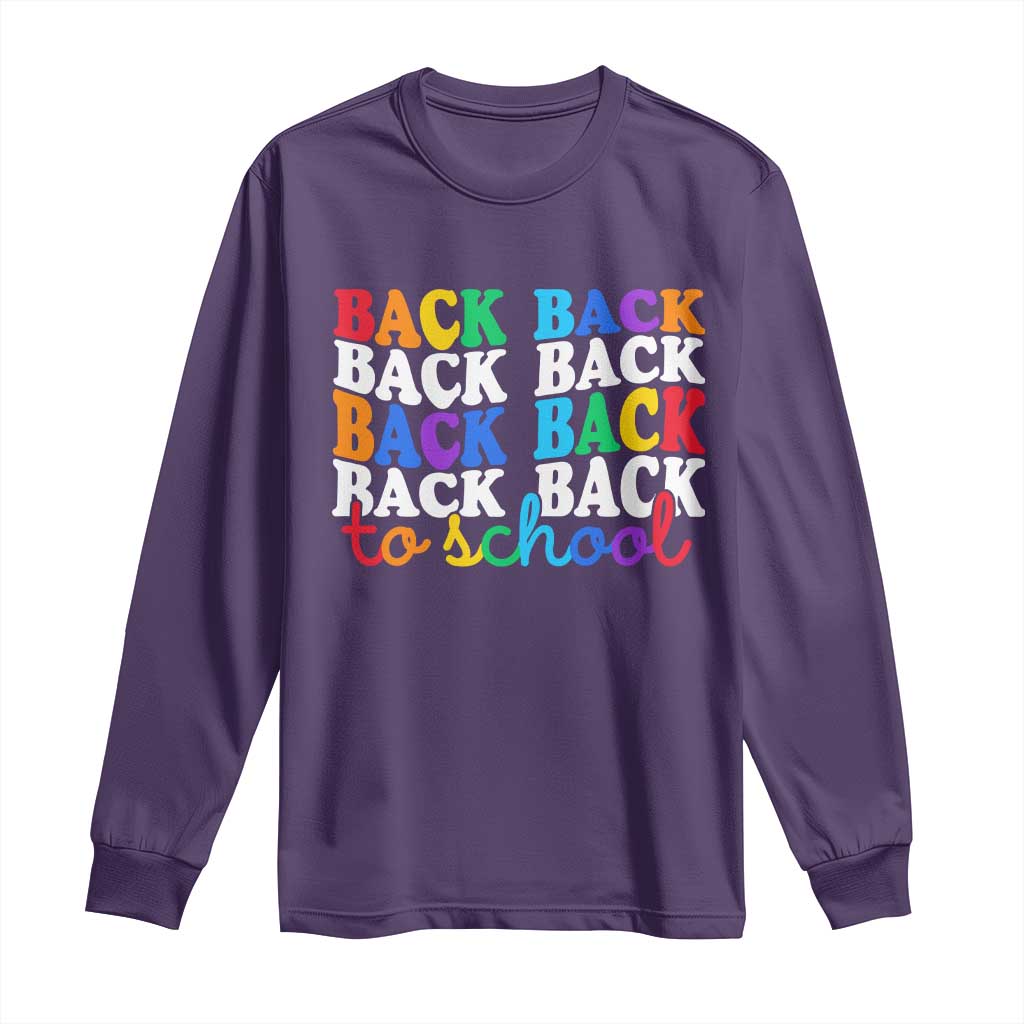 Groovy Back To School Long Sleeve Shirt First Day of School Colorful Teacher Student Kids