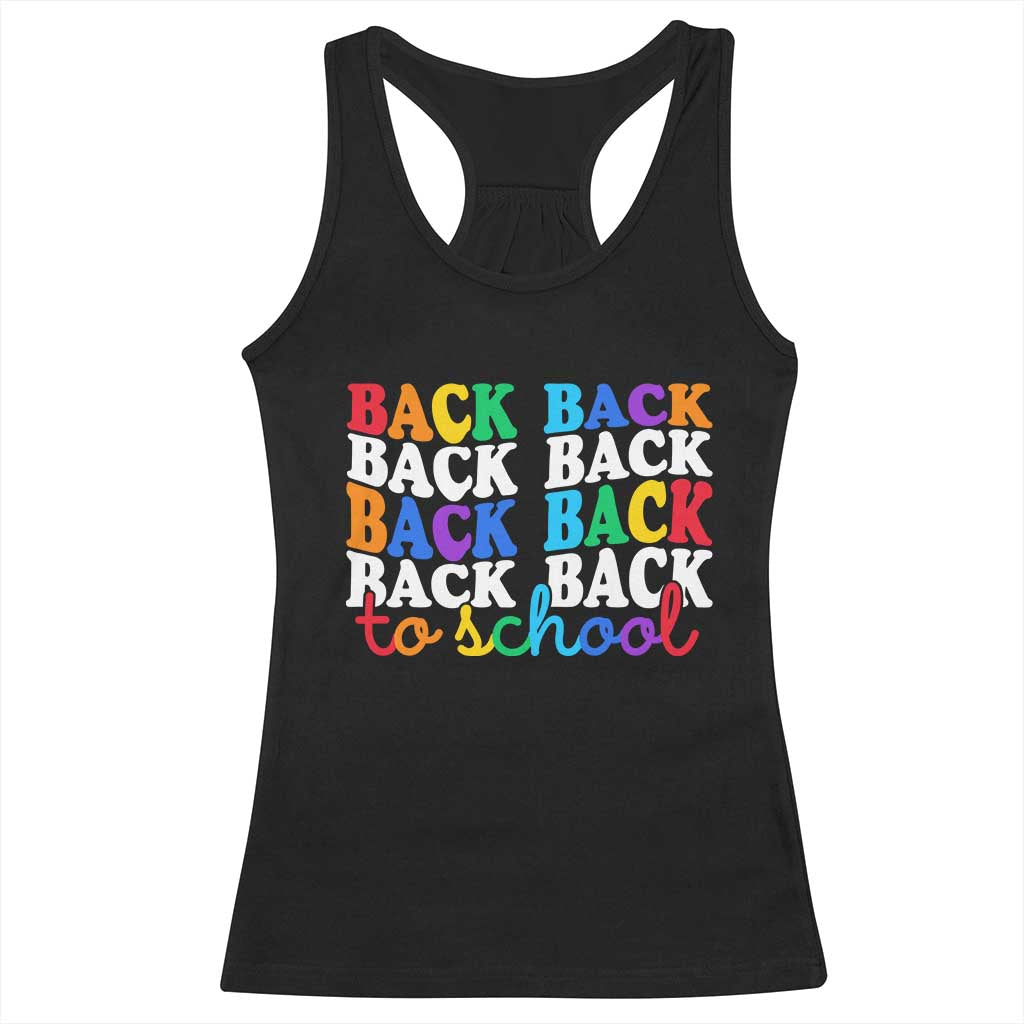 Groovy Back To School Racerback Tank Top First Day of School Colorful Teacher Student Kids