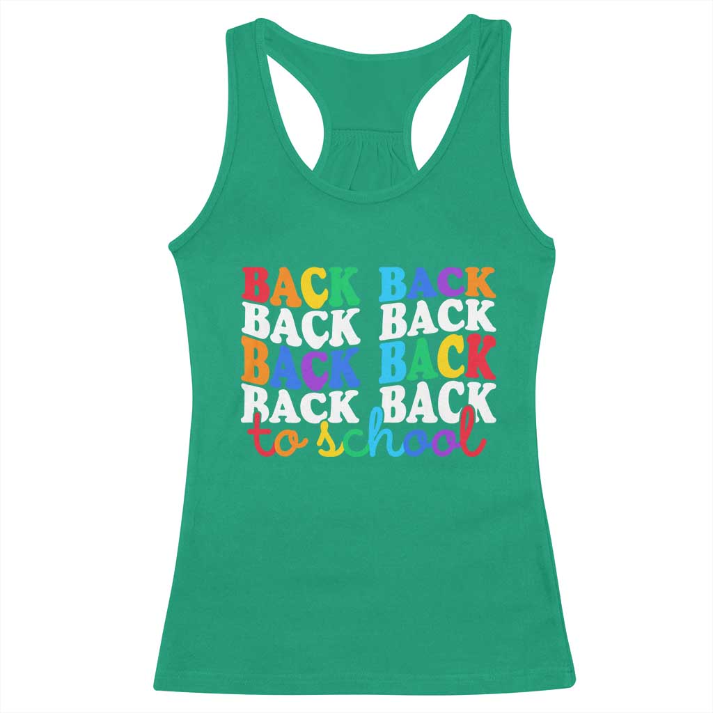 Groovy Back To School Racerback Tank Top First Day of School Colorful Teacher Student Kids