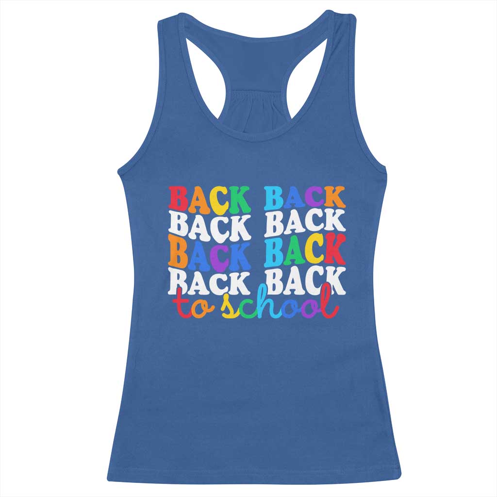 Groovy Back To School Racerback Tank Top First Day of School Colorful Teacher Student Kids