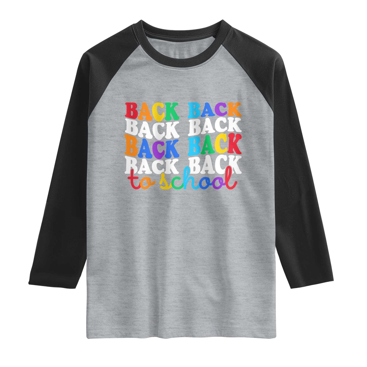 Groovy Back To School Raglan Shirt First Day of School Colorful Teacher Student Kids