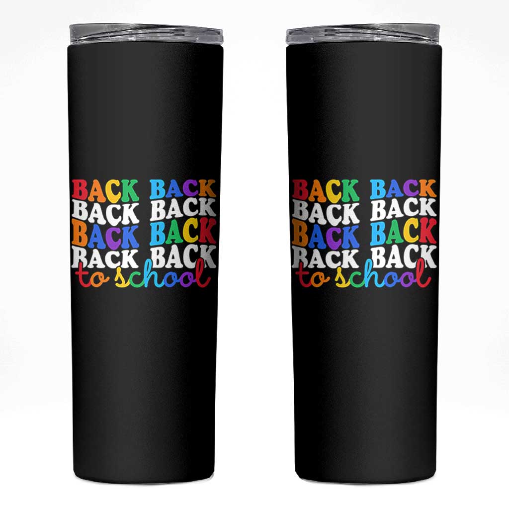 Groovy Back To School Skinny Tumbler First Day of School Colorful Teacher Student Kids