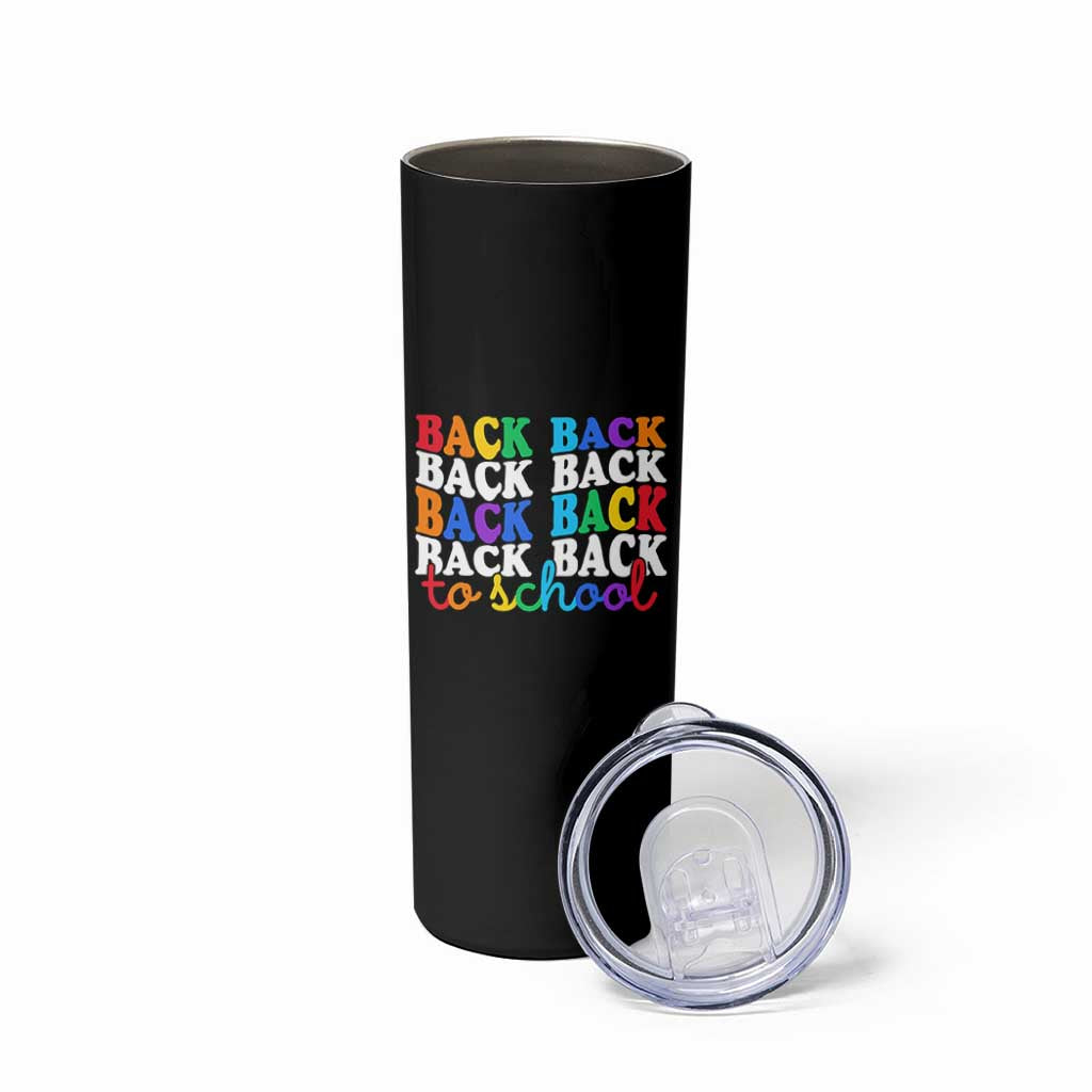 Groovy Back To School Skinny Tumbler First Day of School Colorful Teacher Student Kids