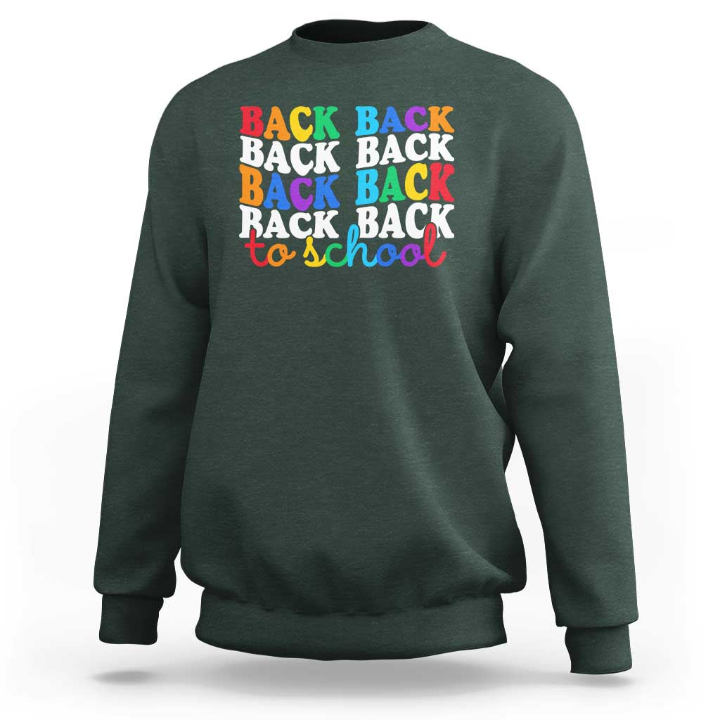 Groovy Back To School Sweatshirt First Day of School Colorful Teacher Student Kids