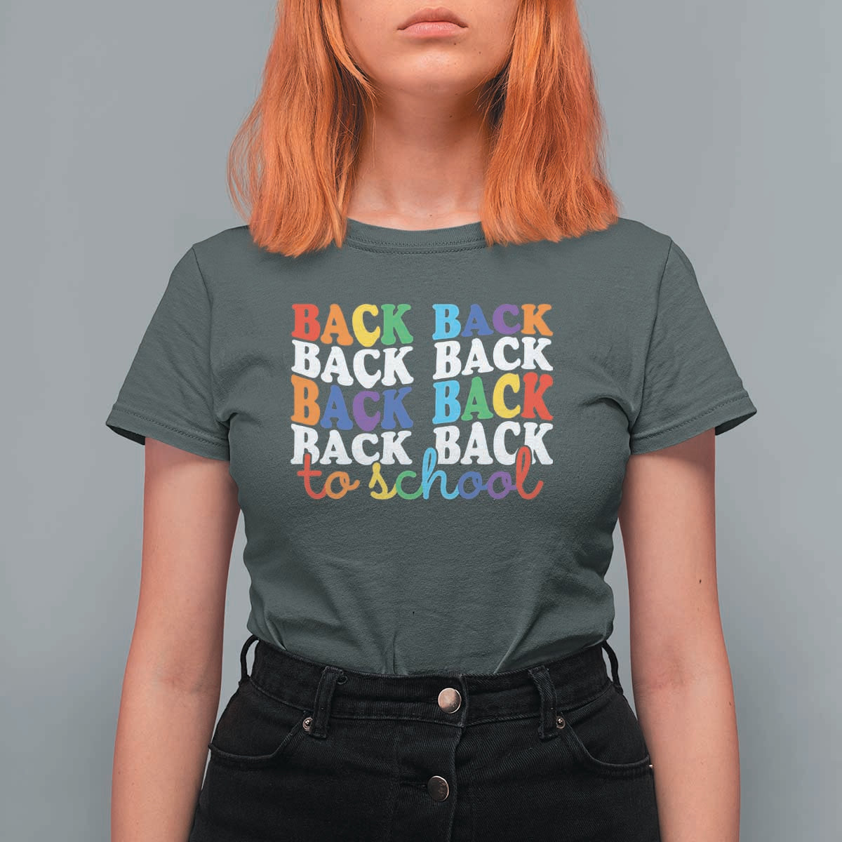 Groovy Back To School T Shirt For Women First Day of School Colorful Teacher Student Kids