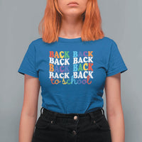Groovy Back To School T Shirt For Women First Day of School Colorful Teacher Student Kids