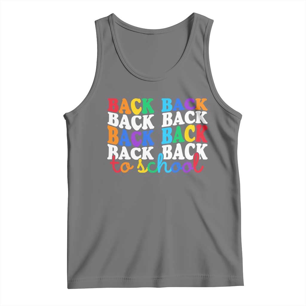 Groovy Back To School Tank Top First Day of School Colorful Teacher Student Kids