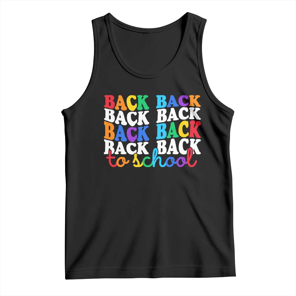 Groovy Back To School Tank Top First Day of School Colorful Teacher Student Kids