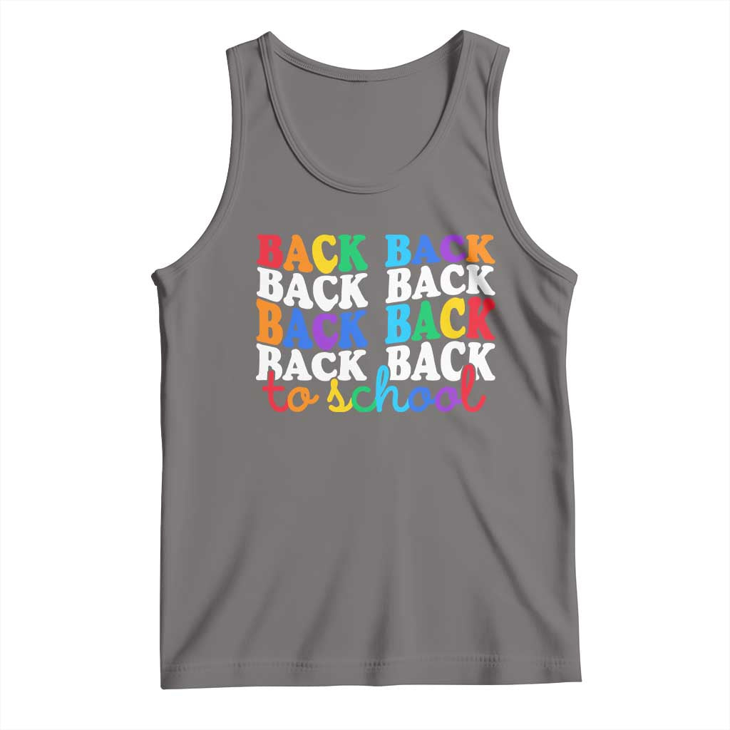 Groovy Back To School Tank Top First Day of School Colorful Teacher Student Kids