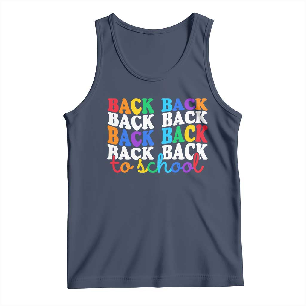 Groovy Back To School Tank Top First Day of School Colorful Teacher Student Kids