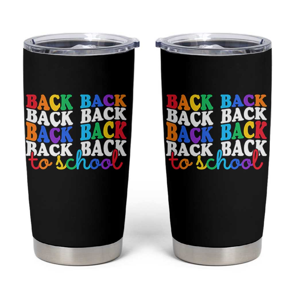 Groovy Back To School Tumbler Cup First Day of School Colorful Teacher Student Kids