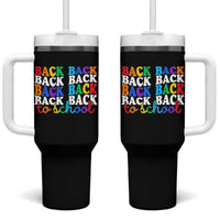 Groovy Back To School Tumbler With Handle First Day of School Colorful Teacher Student Kids