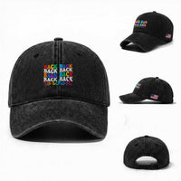 Groovy Back To School Washed Cotton Baseball Cap First Day of School Colorful Teacher Student Kids